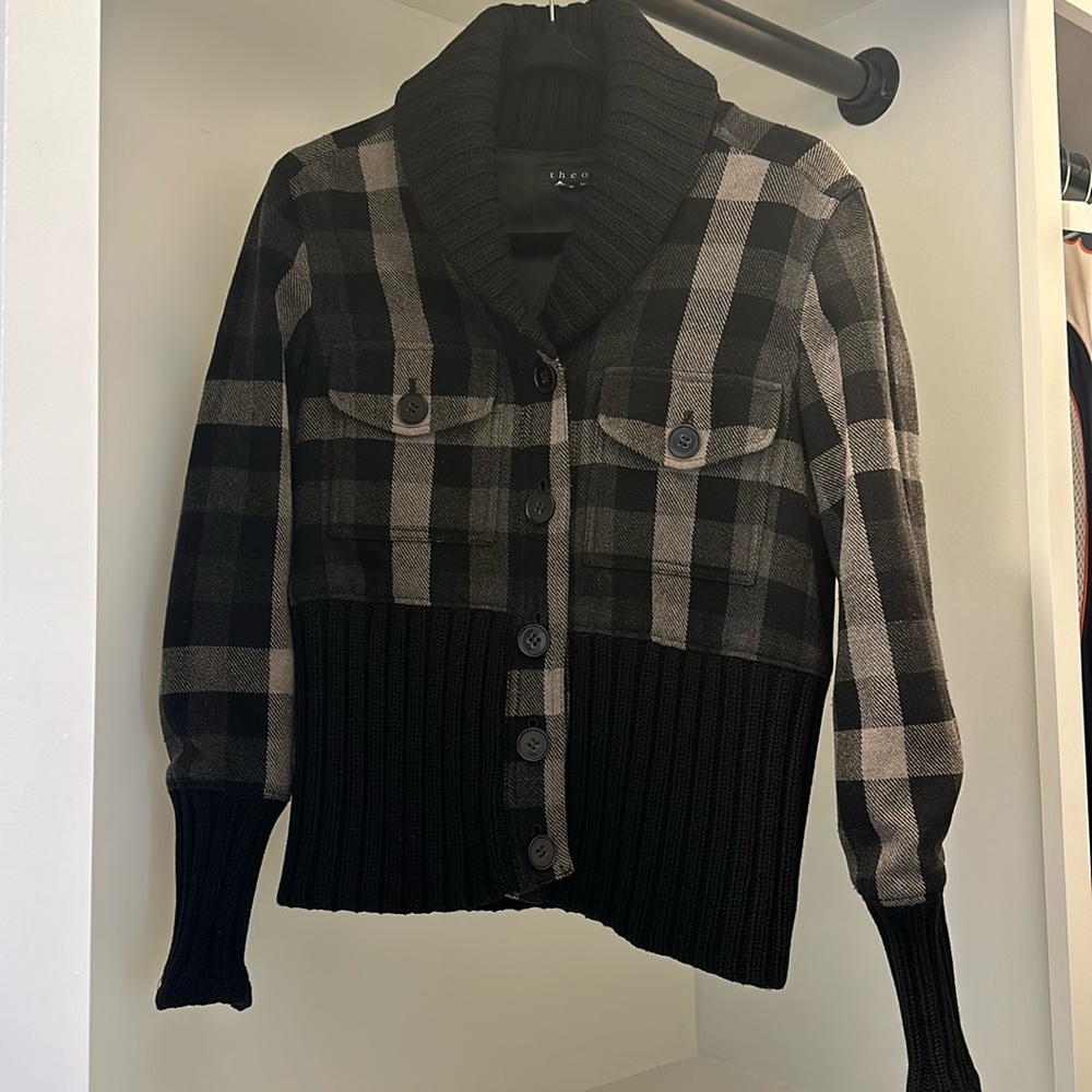 Theory Plaid coat